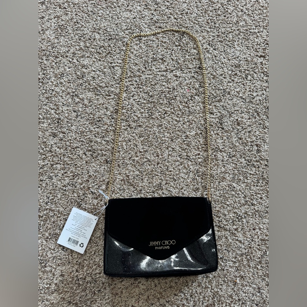 Jimmy Choo Black Crossbody with Gold Chain Strap